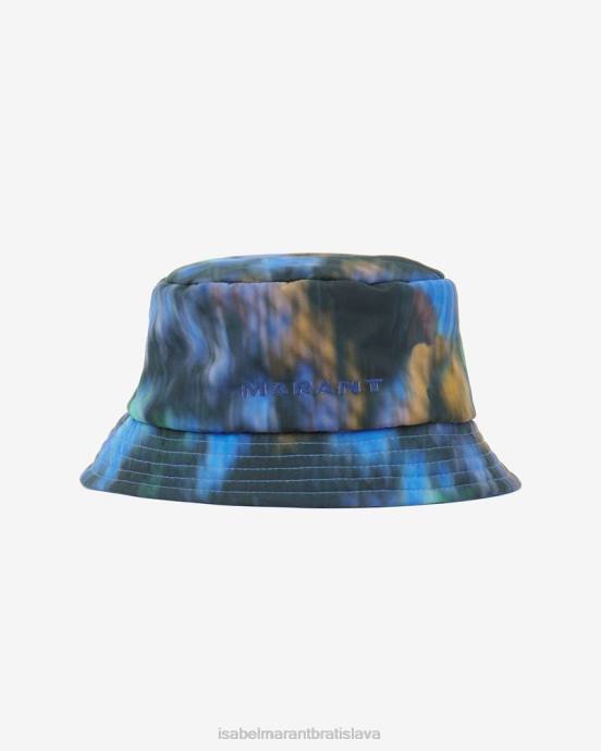 Isabel Marant unisex klobúk s logom Haley V6XH1088 príslušenstvo modro zelená