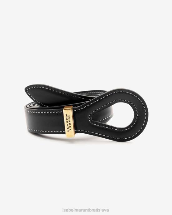 Isabel Marant unisex kožený opasok brindi V6XH1106 príslušenstvo čierna