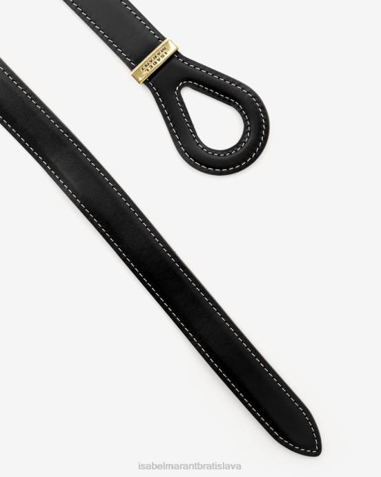 Isabel Marant unisex kožený opasok brindi V6XH1106 príslušenstvo čierna