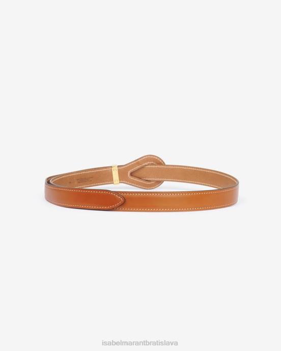 Isabel Marant unisex kožený opasok brindi V6XH1107 príslušenstvo prirodzené