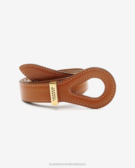 Isabel Marant unisex kožený opasok brindi V6XH1107 príslušenstvo prirodzené