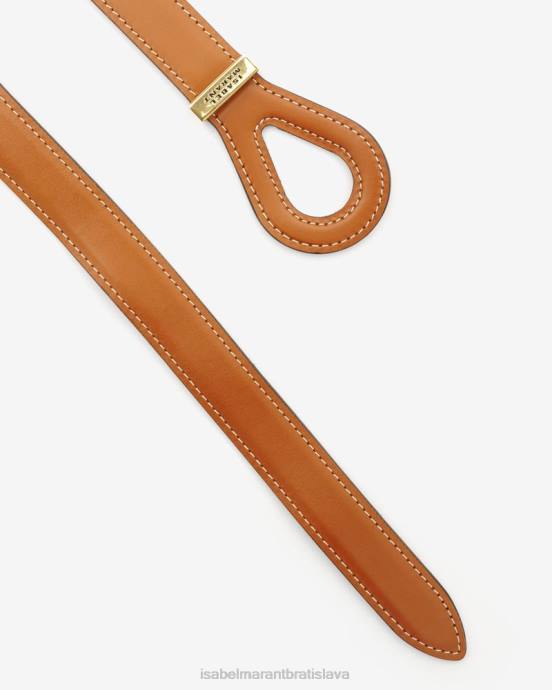 Isabel Marant unisex kožený opasok brindi V6XH1107 príslušenstvo prirodzené