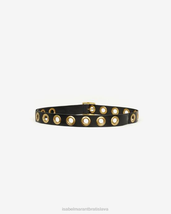 Isabel Marant unisex kožený opasok delicia V6XH1103 príslušenstvo čierna