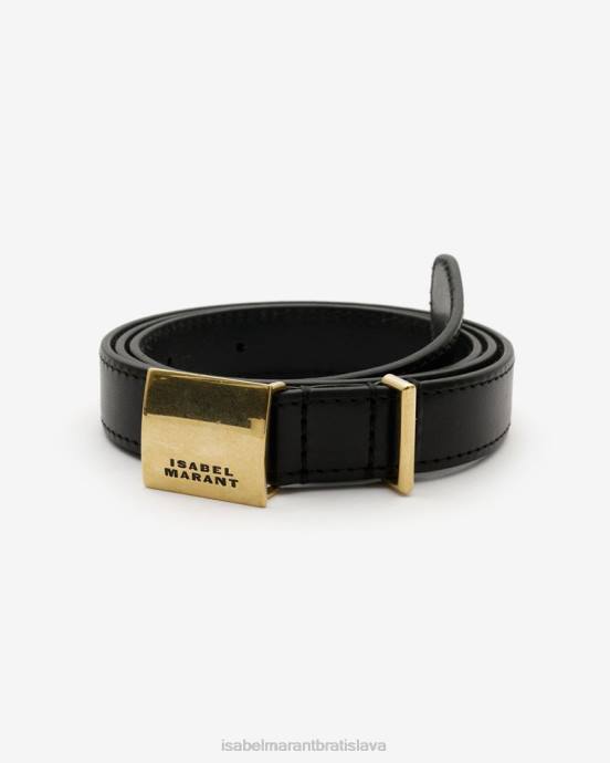 Isabel Marant unisex kožený opasok lowell V6XH1110 príslušenstvo čierna