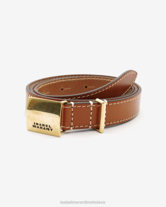 Isabel Marant unisex kožený opasok lowell V6XH1112 príslušenstvo prirodzené