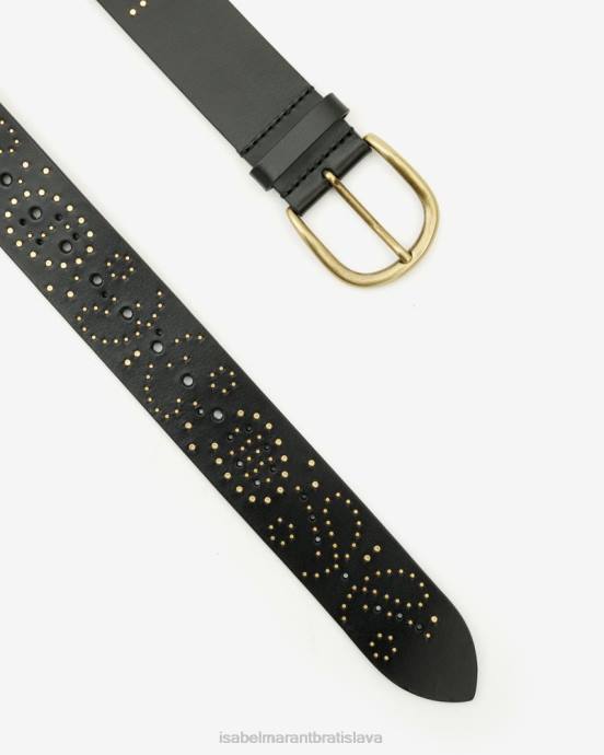 Isabel Marant unisex kožený opasok zaf V6XH1132 príslušenstvo čierna