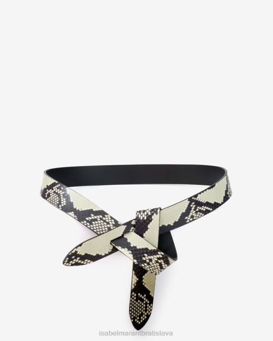 Isabel Marant unisex lecce viazaný kožený opasok V6XH1098 príslušenstvo piesková/čierna
