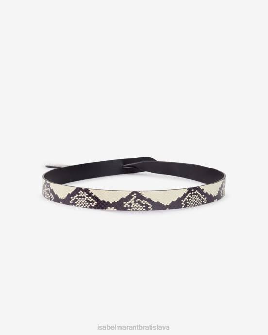 Isabel Marant unisex lecce viazaný kožený opasok V6XH1098 príslušenstvo piesková/čierna