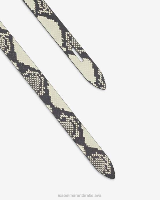 Isabel Marant unisex lecce viazaný kožený opasok V6XH1098 príslušenstvo piesková/čierna