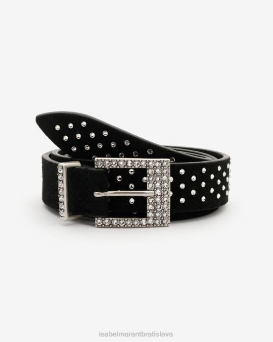 Isabel Marant unisex semišový opasok felixia V6XH1113 príslušenstvo transparentné/strieborné