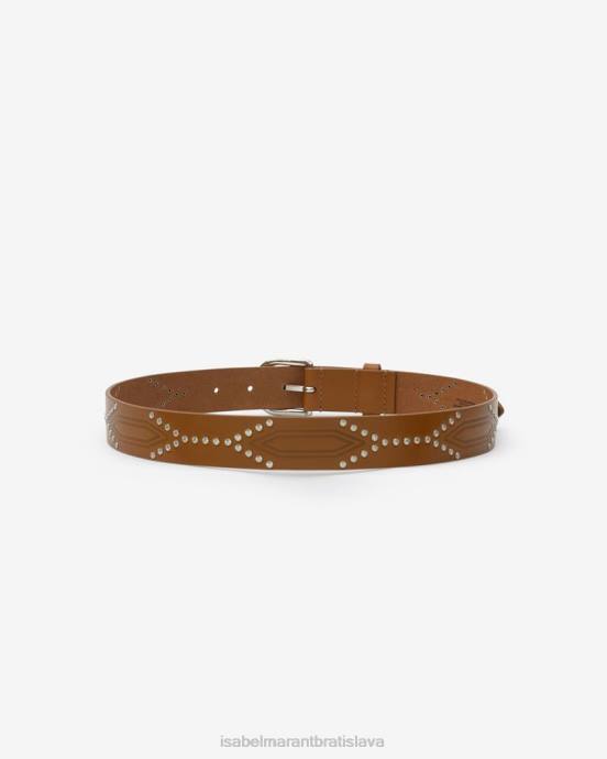 Isabel Marant unisex telový kožený opasok V6XH1122 príslušenstvo prírodné/strieborné