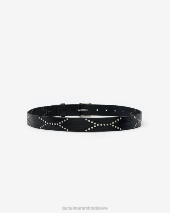 Isabel Marant unisex telový opasok s cvočkami V6XH1123 príslušenstvo čierna/strieborná