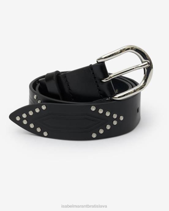 Isabel Marant unisex telový opasok s cvočkami V6XH1123 príslušenstvo čierna/strieborná