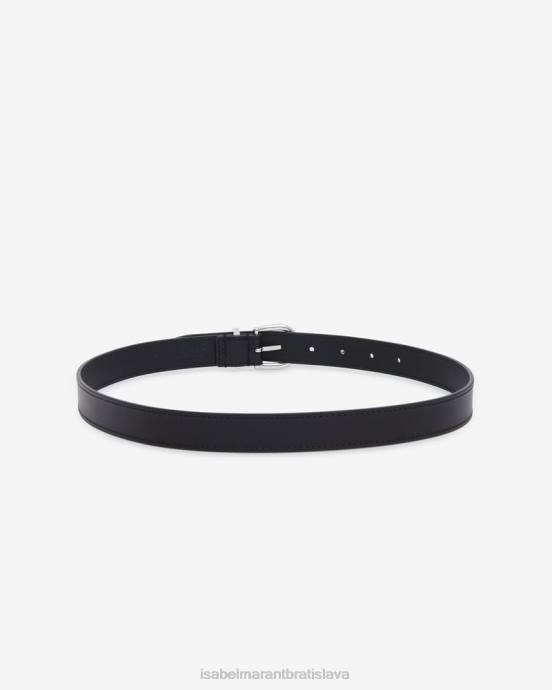 Isabel Marant unisex zadd kožený opasok V6XH1117 príslušenstvo čierna/strieborná