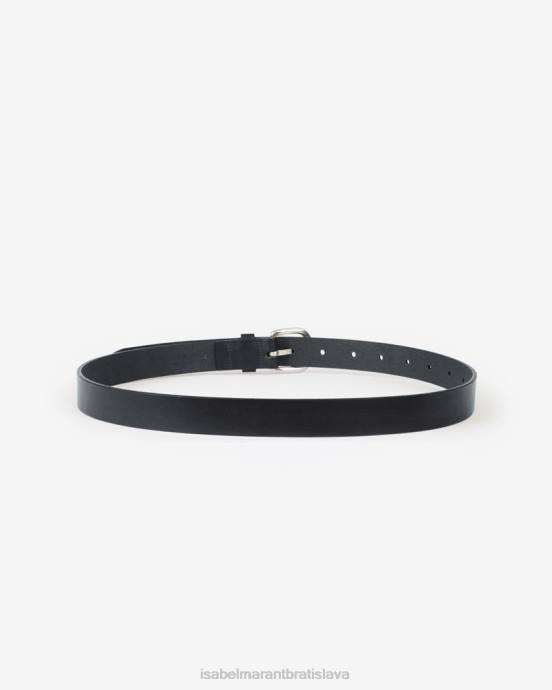 Isabel Marant unisex zap kožený opasok V6XH1114 príslušenstvo čierna/strieborná