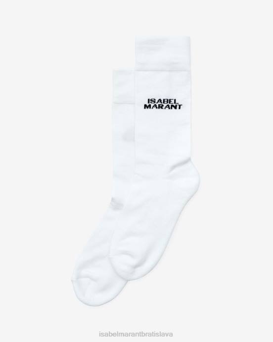 Isabel Marant unisex ponožky s logom dawi V6XH1242 príslušenstvo biely