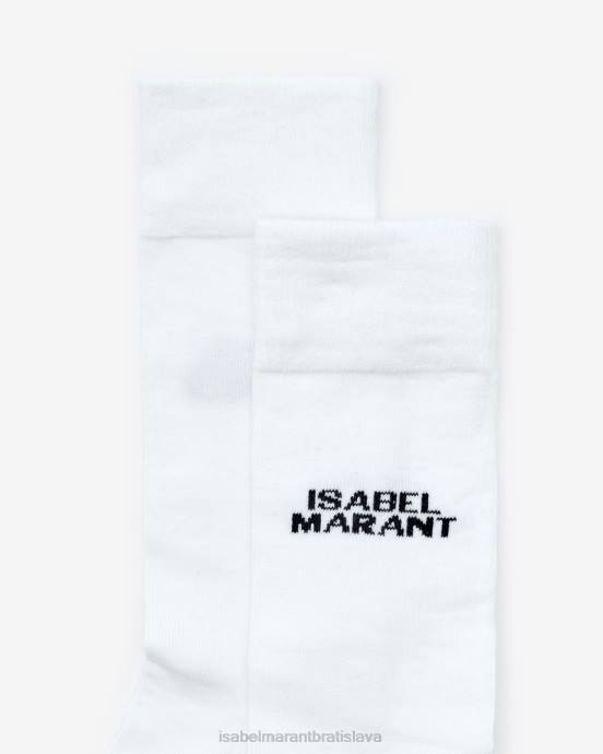 Isabel Marant unisex ponožky s logom dawi V6XH1242 príslušenstvo biely