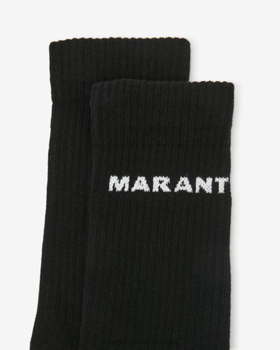 Isabel Marant unisex ponožky s logom dawi V6XH1255 príslušenstvo čierna