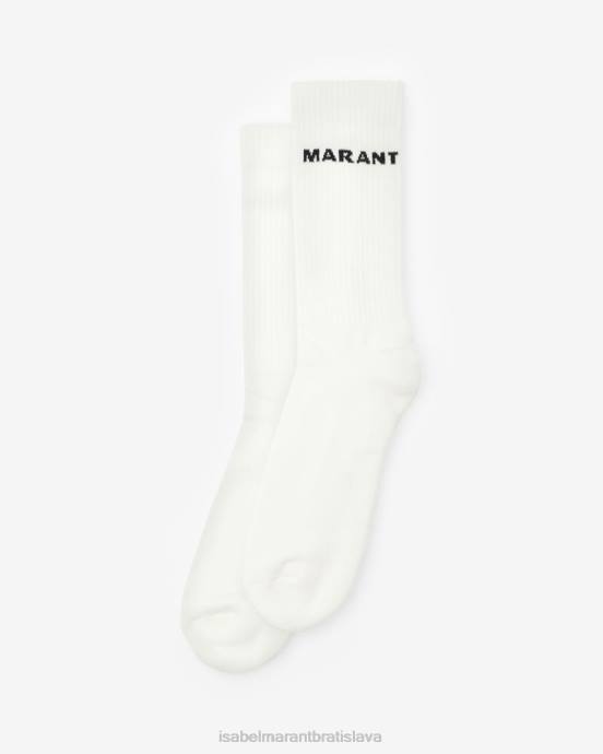 Isabel Marant unisex ponožky s logom dawi V6XH1256 príslušenstvo biely