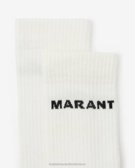 Isabel Marant unisex ponožky s logom dawi V6XH1256 príslušenstvo biely