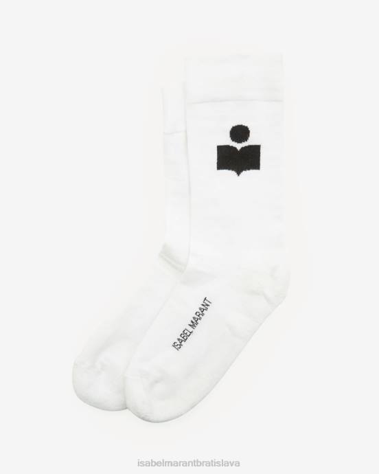 Isabel Marant unisex ponožky s logom siloki V6XH1245 príslušenstvo biely