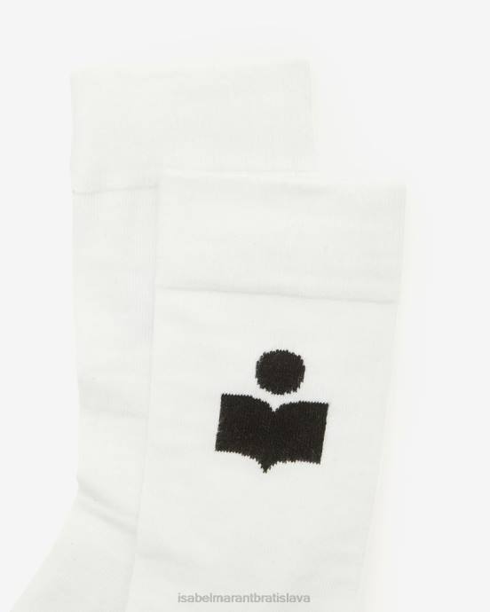Isabel Marant unisex ponožky s logom siloki V6XH1245 príslušenstvo biely