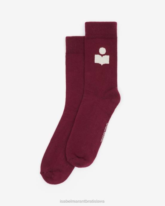 Isabel Marant unisex ponožky s logom siloki V6XH1246 príslušenstvo slivka