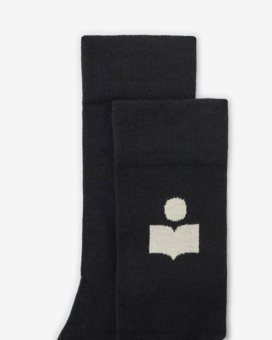 Isabel Marant unisex ponožky s logom siloki V6XH1247 príslušenstvo čierna