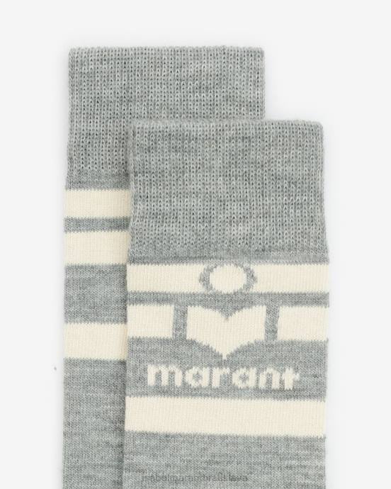 Isabel Marant unisex ponožky s logom viby V6XH1252 príslušenstvo sivá