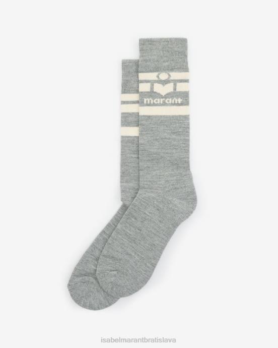 Isabel Marant unisex ponožky s logom viby V6XH1252 príslušenstvo sivá
