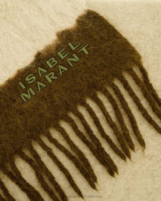Isabel Marant unisex firny šál V6XH1138 príslušenstvo ecru/zelená