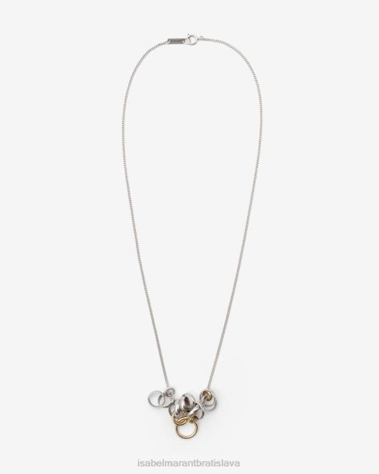 Isabel Marant unisex úchvatný dlhý náhrdelník V6XH1152 príslušenstvo striebro/dore