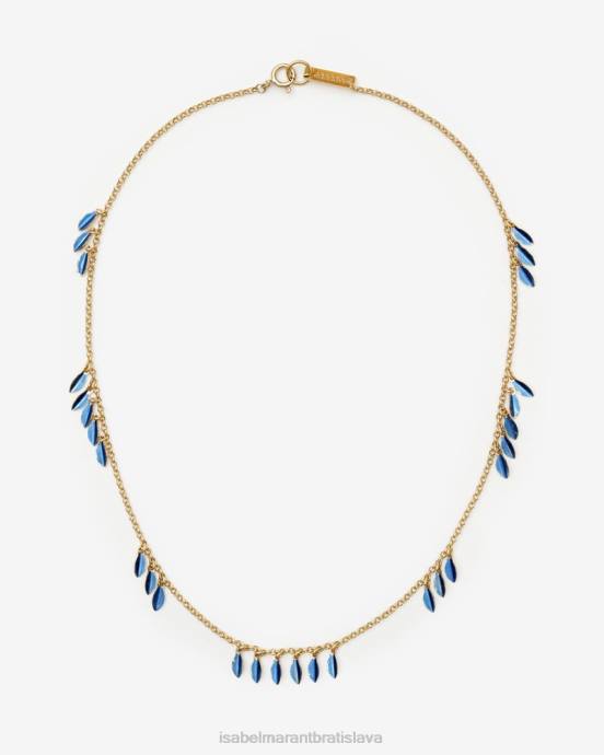 Isabel Marant unisex farba choker lesklý list V6XH1218 príslušenstvo neónová modrá