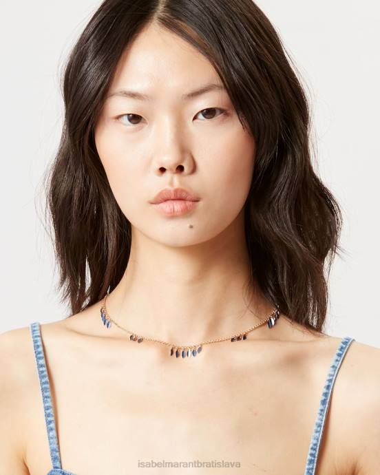 Isabel Marant unisex farba choker lesklý list V6XH1218 príslušenstvo neónová modrá