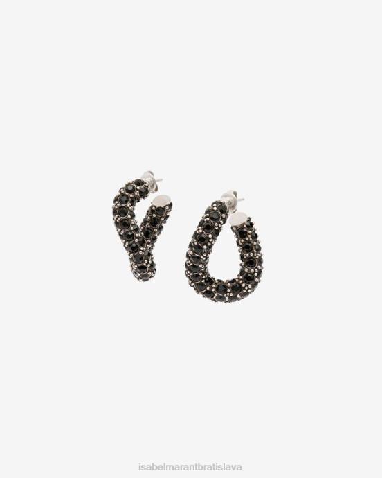 Isabel Marant unisex funky kruhové náušnice V6XH1180 príslušenstvo čierna/strieborná