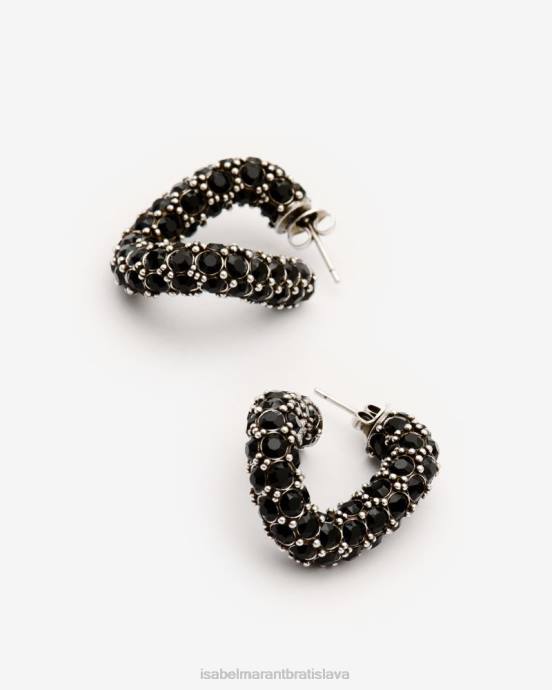 Isabel Marant unisex funky kruhové náušnice V6XH1180 príslušenstvo čierna/strieborná