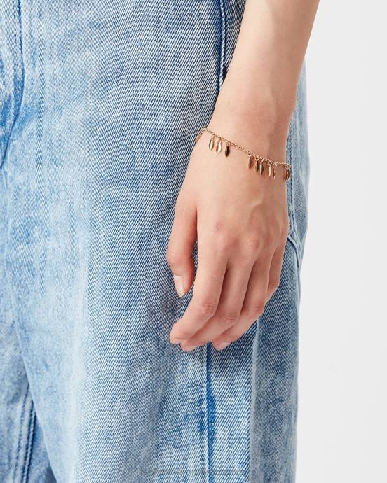 Isabel Marant unisex kovový lesklý listový náramok V6XH1214 príslušenstvo dore