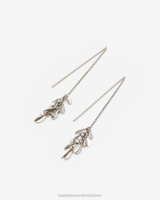 Isabel Marant unisex kovové lesklé listové náušnice V6XH1155 príslušenstvo striebro