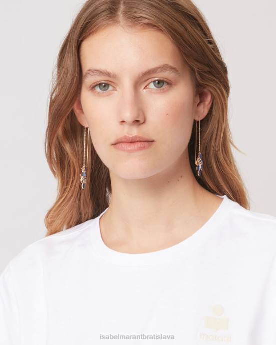 Isabel Marant unisex kovové lesklé listové náušnice V6XH1217 príslušenstvo neónová modrá