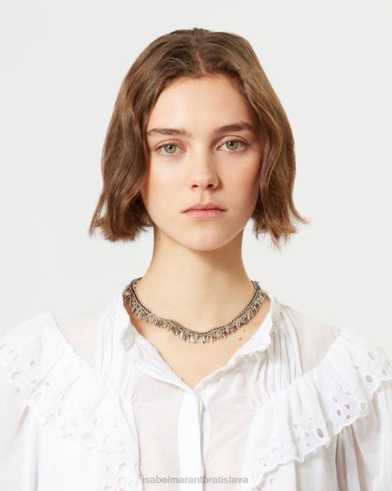 Isabel Marant unisex pekný listový obojok V6XH1191 príslušenstvo striebro