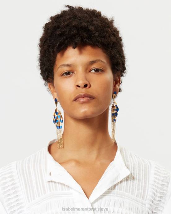 Isabel Marant unisex pololistové náušnice V6XH1219 príslušenstvo neónová modrá