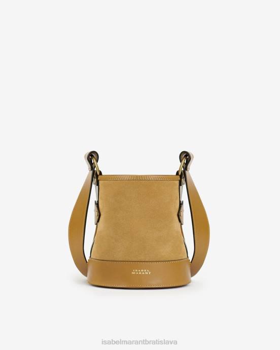 Isabel Marant unisex Samara malá semišová kožená taška cez rameno V6XH1017 príslušenstvo ťava