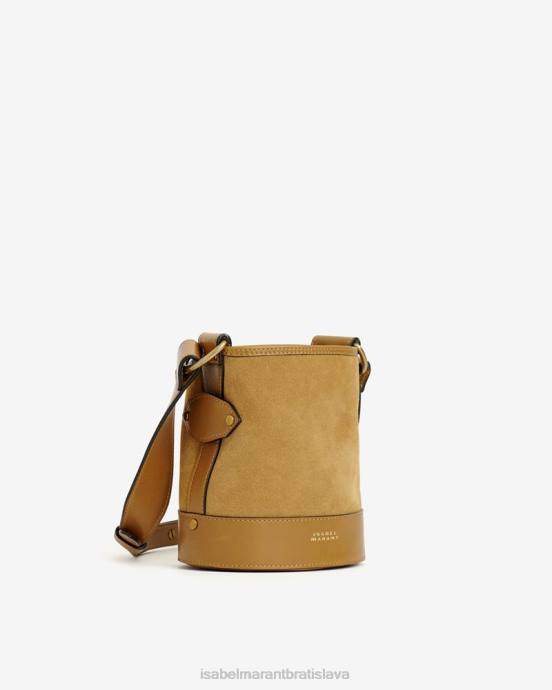 Isabel Marant unisex Samara malá semišová kožená taška cez rameno V6XH1017 príslušenstvo ťava