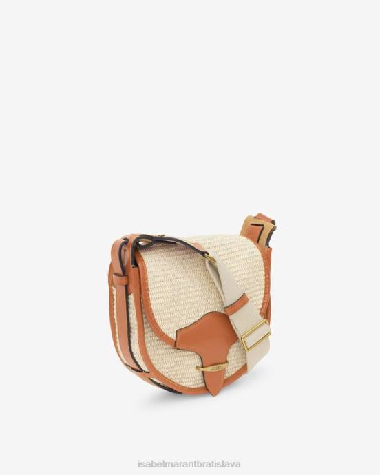 Isabel Marant unisex botsy male satchel rafia bag V6XH1025 príslušenstvo prírodný/koňak
