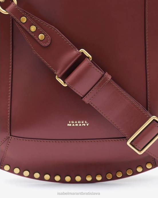 Isabel Marant unisex kožená taška cez rameno oskan V6XH995 príslušenstvo bordová