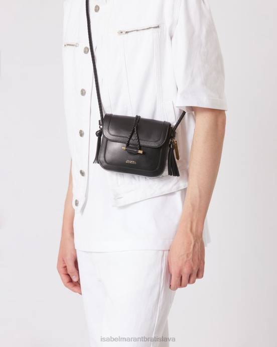 Isabel Marant unisex kožená taška s chlopňou vigo V6XH1003 príslušenstvo čierna