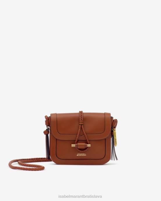Isabel Marant unisex kožená taška s chlopňou vigo V6XH1004 príslušenstvo koňak
