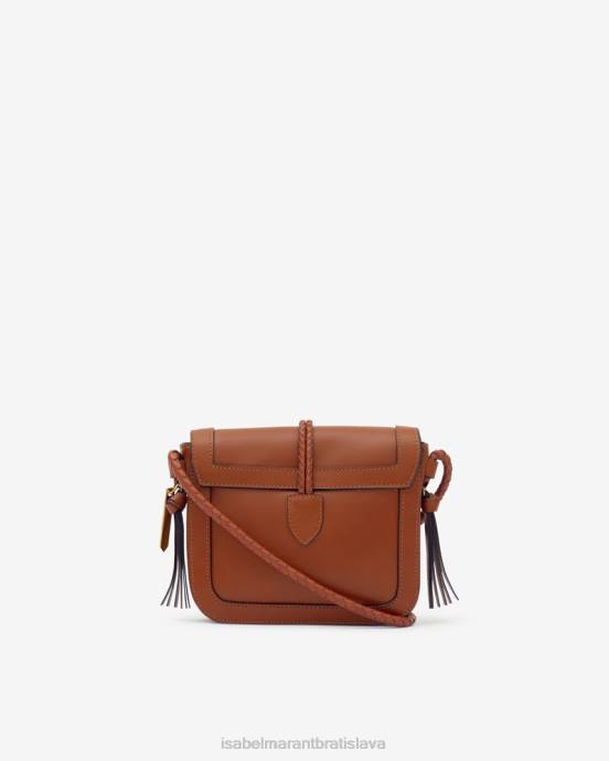 Isabel Marant unisex kožená taška s chlopňou vigo V6XH1004 príslušenstvo koňak