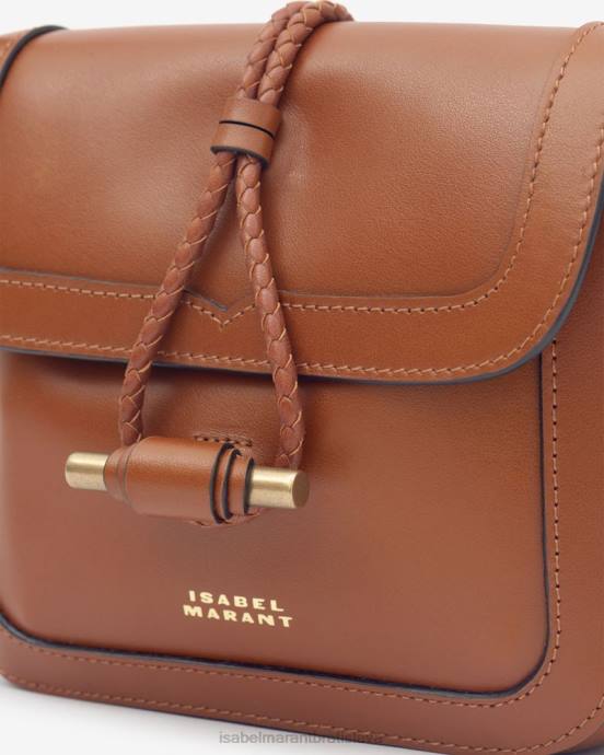 Isabel Marant unisex kožená taška s chlopňou vigo V6XH1004 príslušenstvo koňak