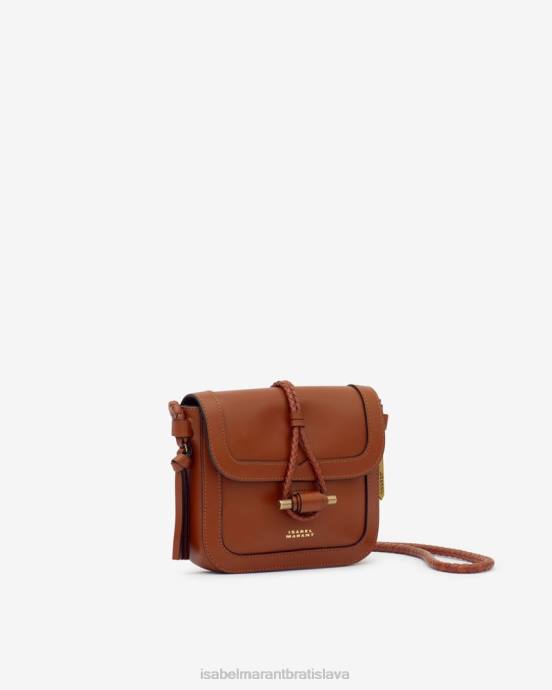 Isabel Marant unisex kožená taška s chlopňou vigo V6XH1004 príslušenstvo koňak